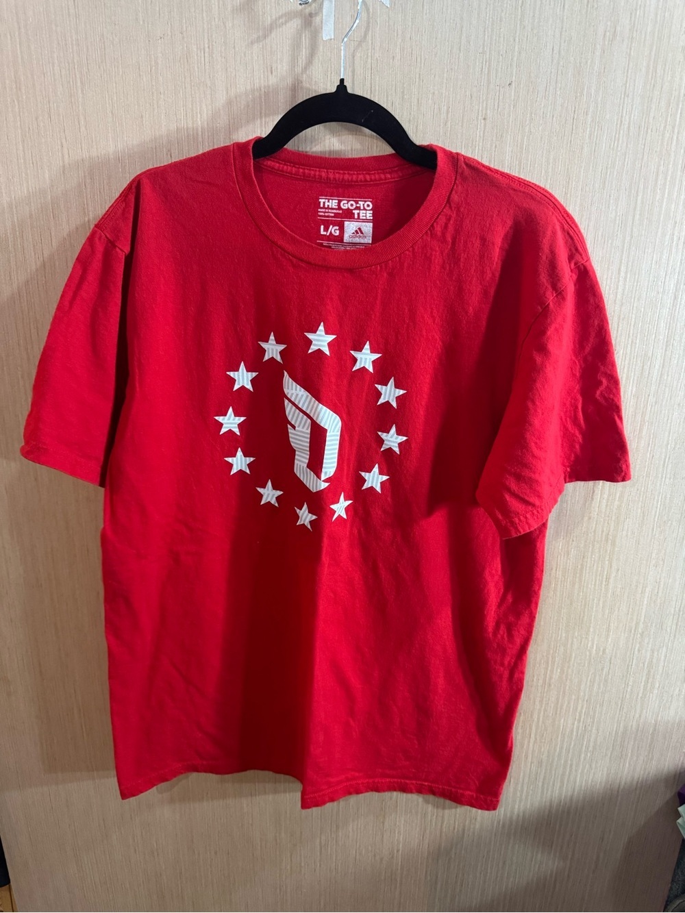 New Damien Lillard all Rise Dame3 Mens Size L Large Red Adidas Shirt